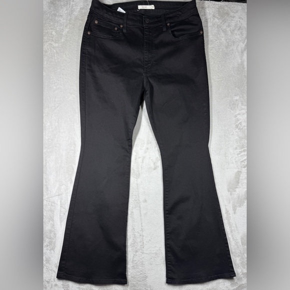 Levi’s Women’s 726 High Rise Black Cotton Blend Retro Flare Jeans Size 33 - Picture 2 of 16